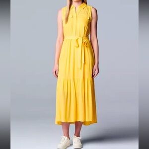 Simply Vera Vera want belted tiered shirt dress size large
